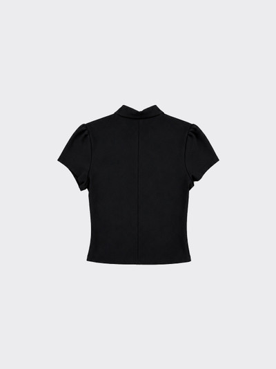 Short-sleeved top with snaps Black