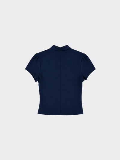 Short-sleeved top with snaps Dark Blue