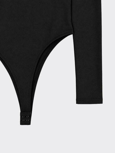 Basic polyamide bodysuit with round neck Black