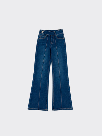 Low waist straight hammer waist jeans
