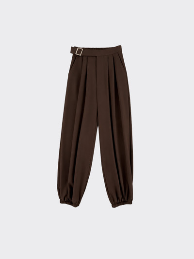 Harem trousers with buckle brown