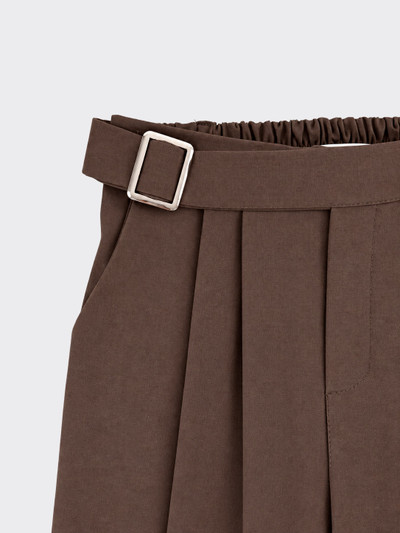 Harem trousers with buckle brown