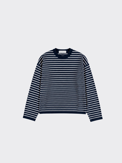 Striped knit sweater blue