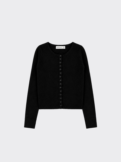 Fitted button-up cardigan black