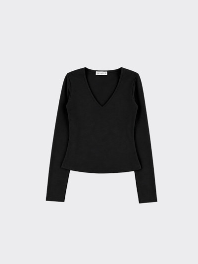 V-neck long-sleeve t-shirt black