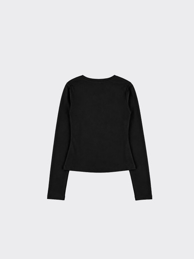 V-neck long-sleeve t-shirt black