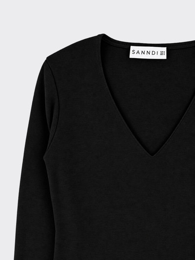 V-neck long-sleeve t-shirt black