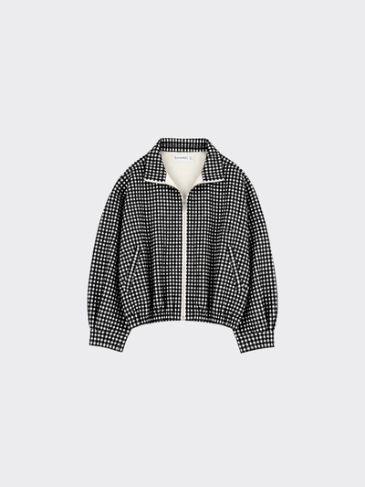 Oversized jacket with gingham print black