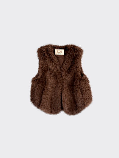 Fur vest brown