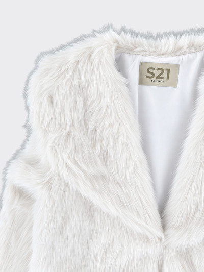 Faux fur jacket beige