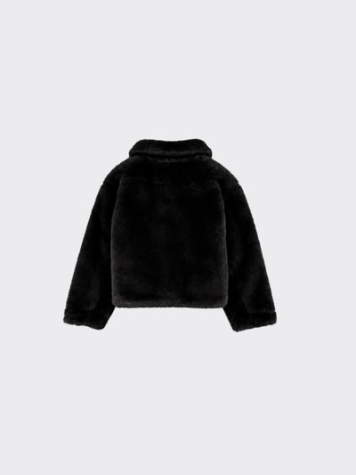 Faux-fur high-neck jacket black