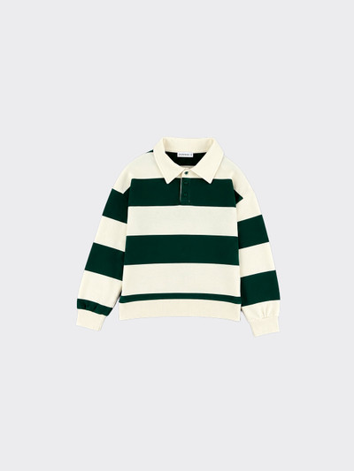 Striped polo sweatshirt green