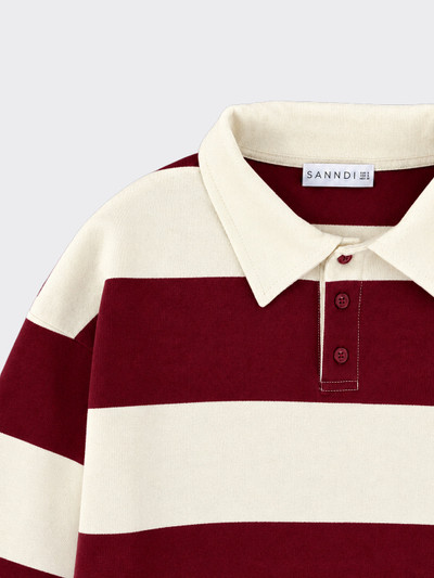 Striped polo sweatshirt burgundy