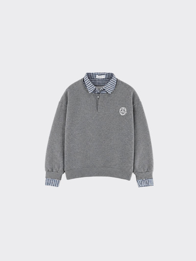 Shirt-effect sweater grey
