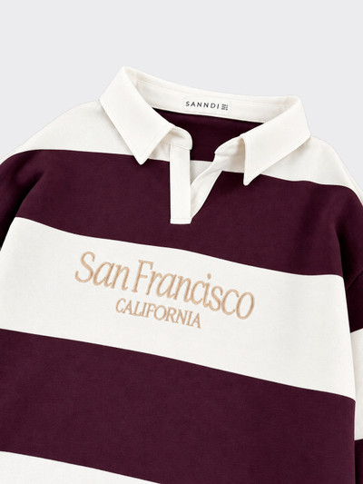 Burgundy striped graphic sweatshirt