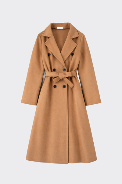 Soft-touch trench coat camel