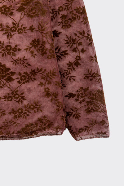 Transparent flocked t-shirt brown