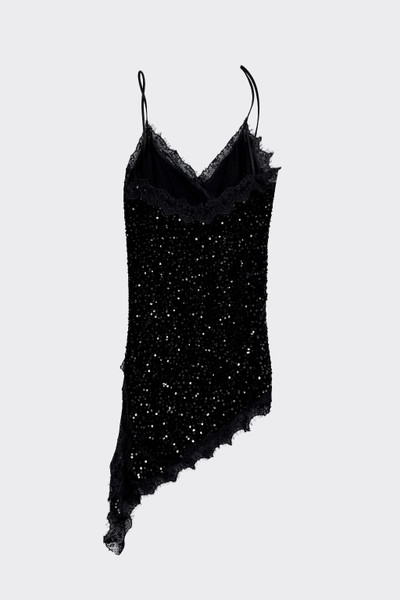 Lace trimmed mini dress