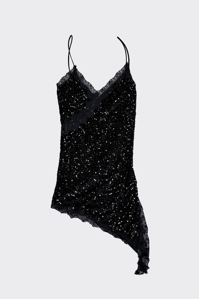 Lace trimmed mini dress