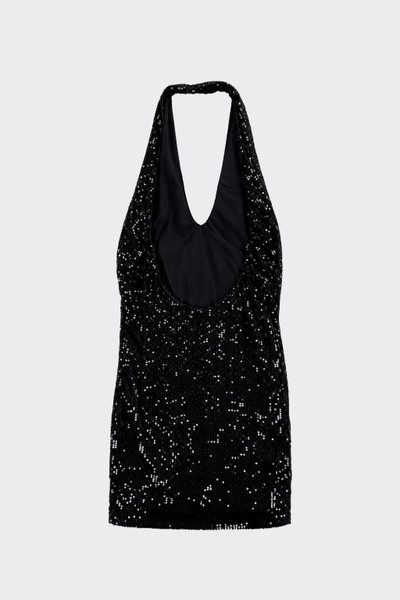 Halter sequin mini dress black