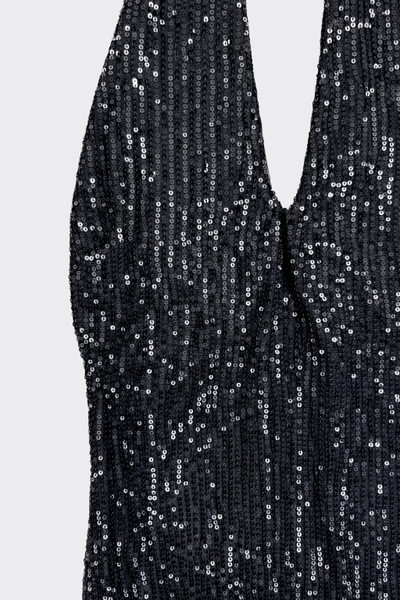 Halter sequin mini dress black