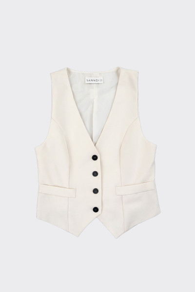 Short buttoned waistcoat white