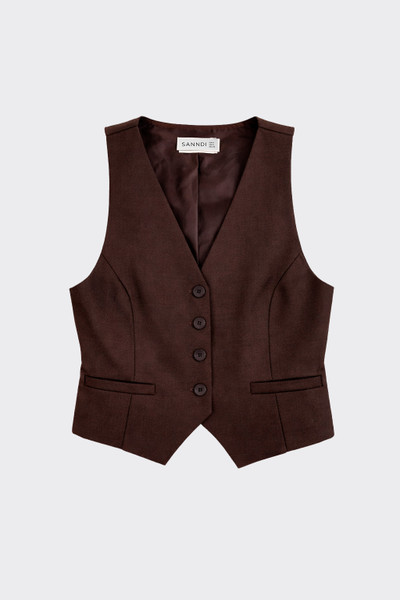 Short buttoned waistcoat brown