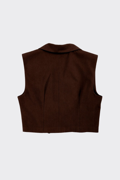 Cropped tailored waistcoat brown