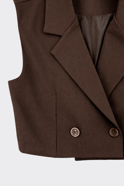 Cropped tailored waistcoat brown