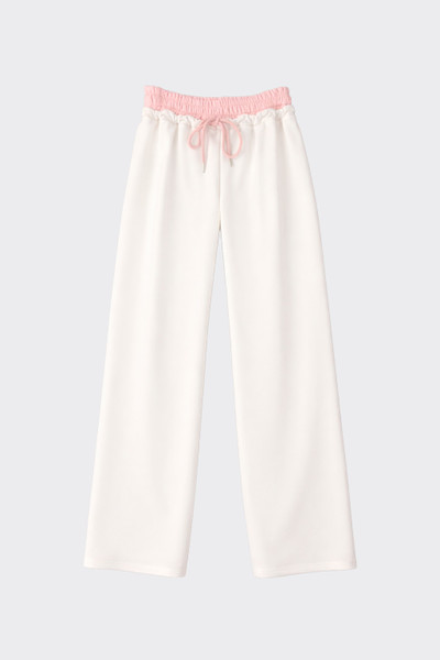 Double waistband jogger trousers pink