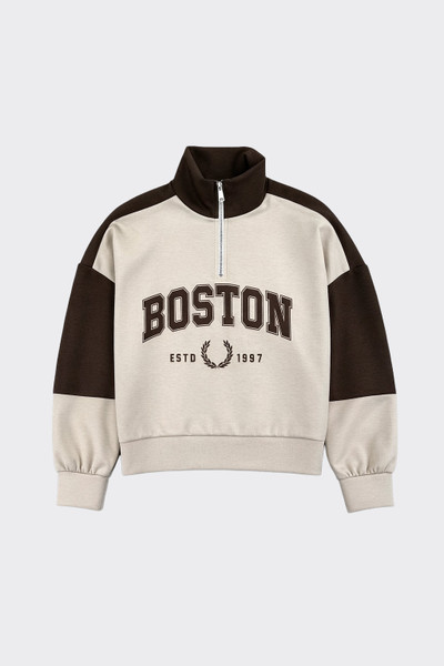 Printed zip-up sweatershirt