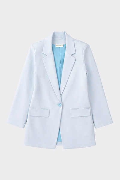 Tailored button blazer sky blue