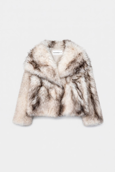 Contrast faux fur jacket
