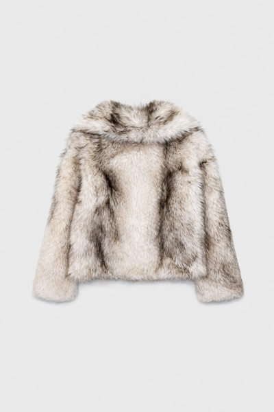 Contrast faux fur jacket