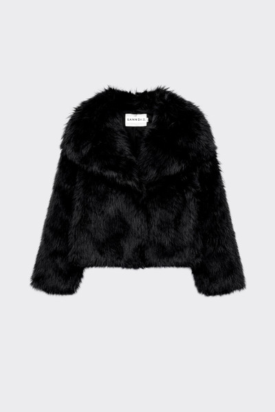 Faux fur jacket black