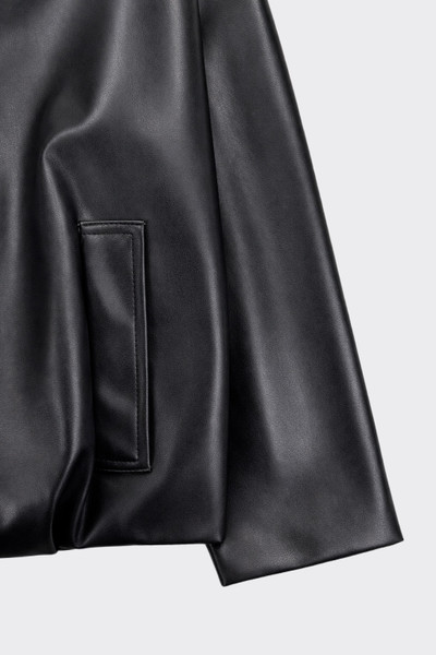 Quilted leather effect bomber jacket