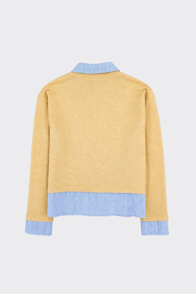 Layered sweatshirt with shirt yellow