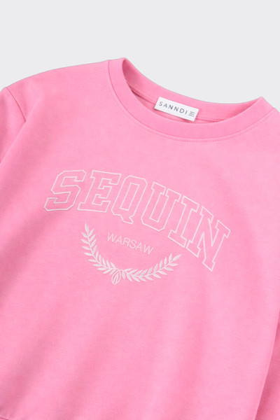 Printed cropped sweatshirt pink