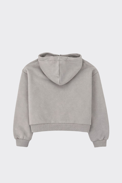 Cropped hoodie with zip grey