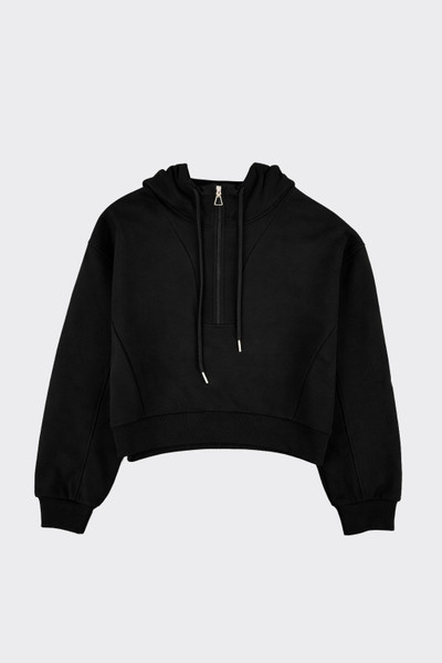 Cropped hoodie with zip black