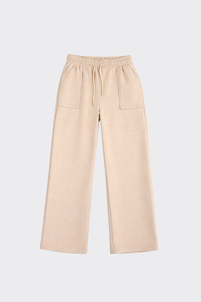 Wide leg jogger trousers beige