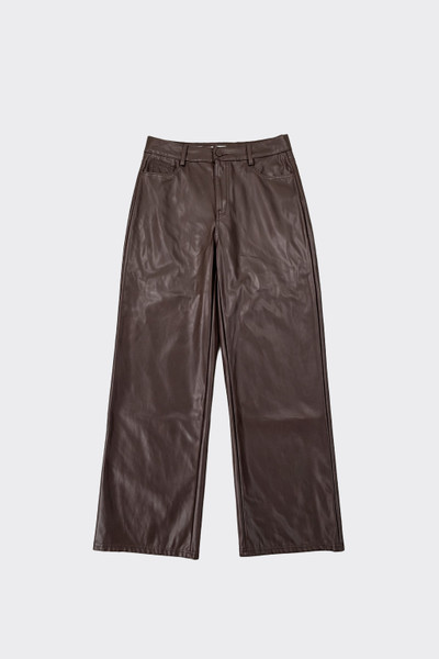 Faux leather straight fit trousers