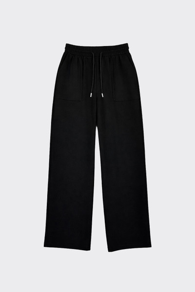 Wide leg jogger trousers black