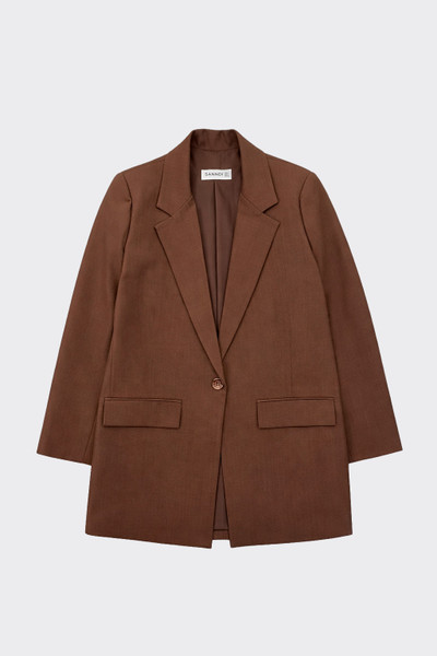 Tailored button blazer brown