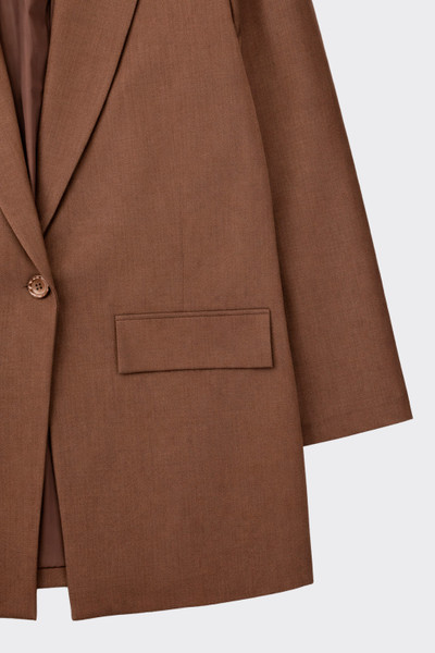 Tailored button blazer brown