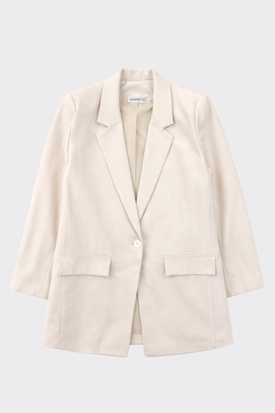 Tailored button blazer beige