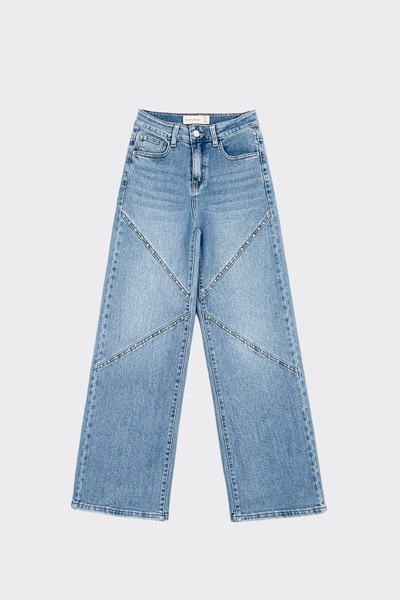 Wide leg jeans with studs detail