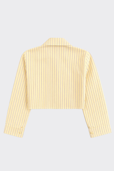 Cropped stripped shirt yellow