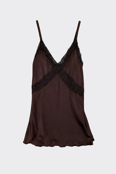 Fluid satin camisole brown