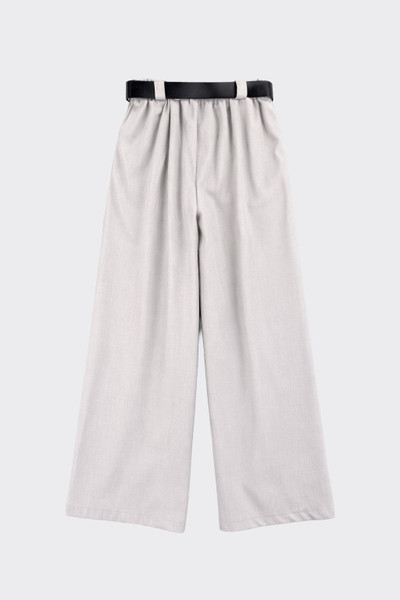 Maxi trousers with plates and belt grey